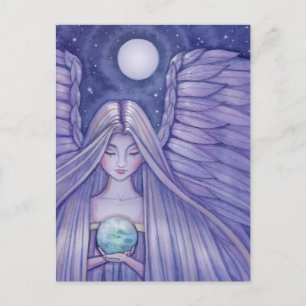 Angel with Small World Postcard