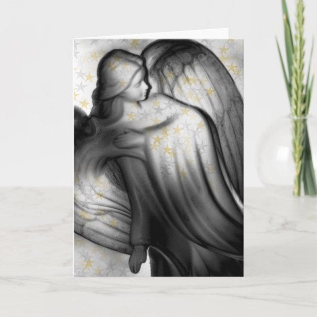 Angel With Stars Holiday Card (Front)