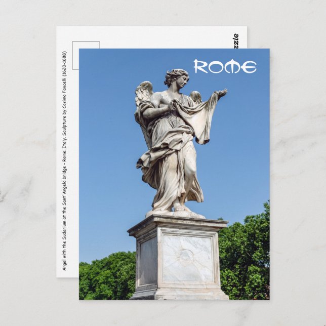 Angel with the Sudarium - Sant'Angelo bridge, Rome Postcard (Front/Back)