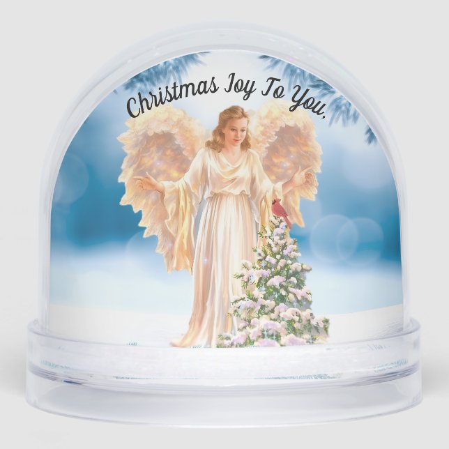 Angel With Tree Snow Globe (Front)