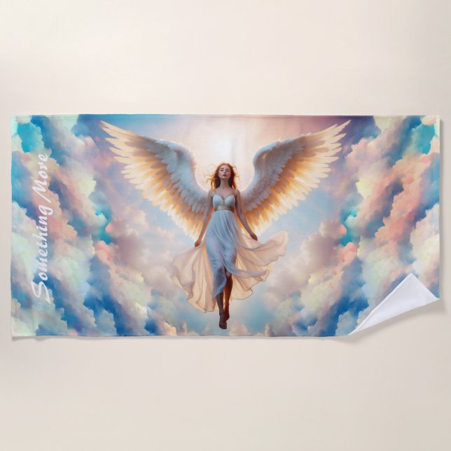 Angel woman wings celestial religion heaven  beach towel (Front)