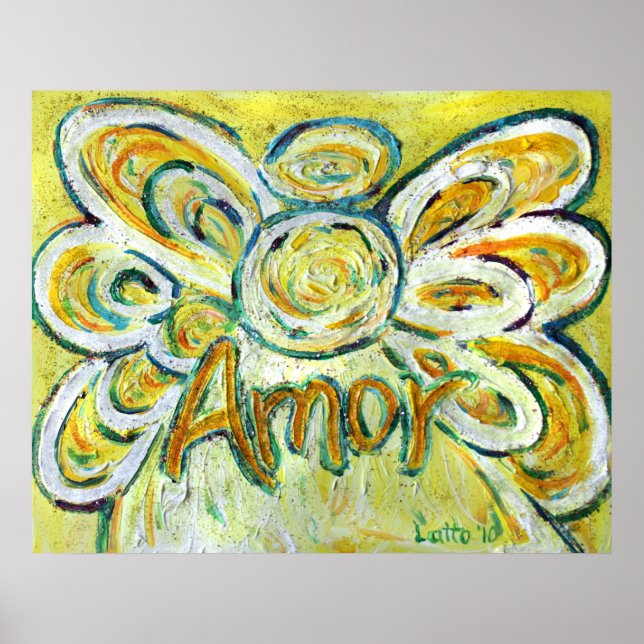 Angel Word Amor Art Poster Print (Front)