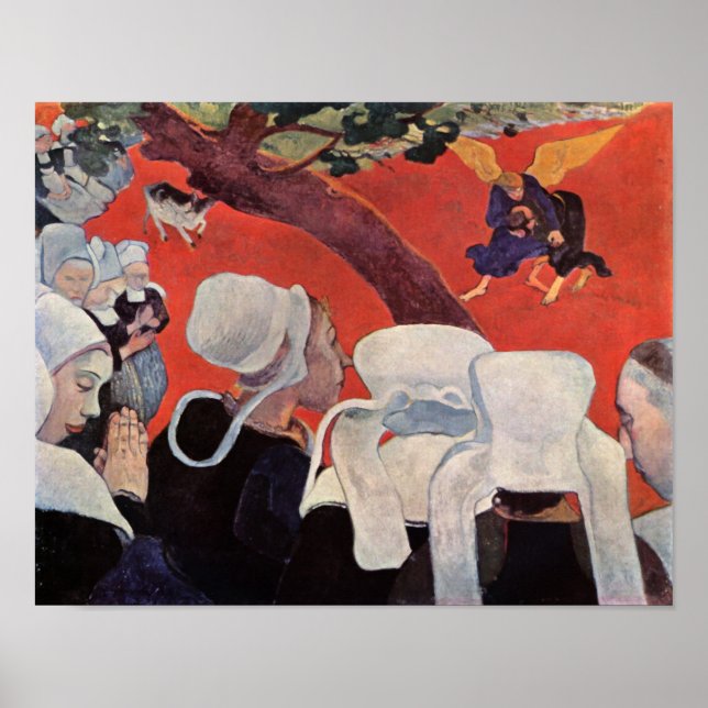 Angel Wrestling with Jacob, Paul Gauguin Poster (Front)