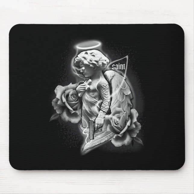 Angel X Saint X Roses Tattoo  Mouse Pad (Front)