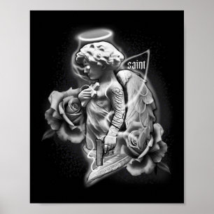Angel X Saint X Roses Tattoo  Poster
