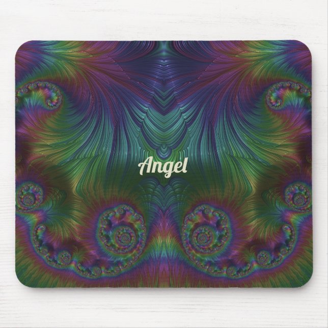 ANGEL ~ Yellow Aqua and Blue Design  Mouse Pad (Front)