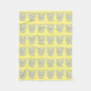 Angel Yellow Awareness Ribbon Soft Blankets