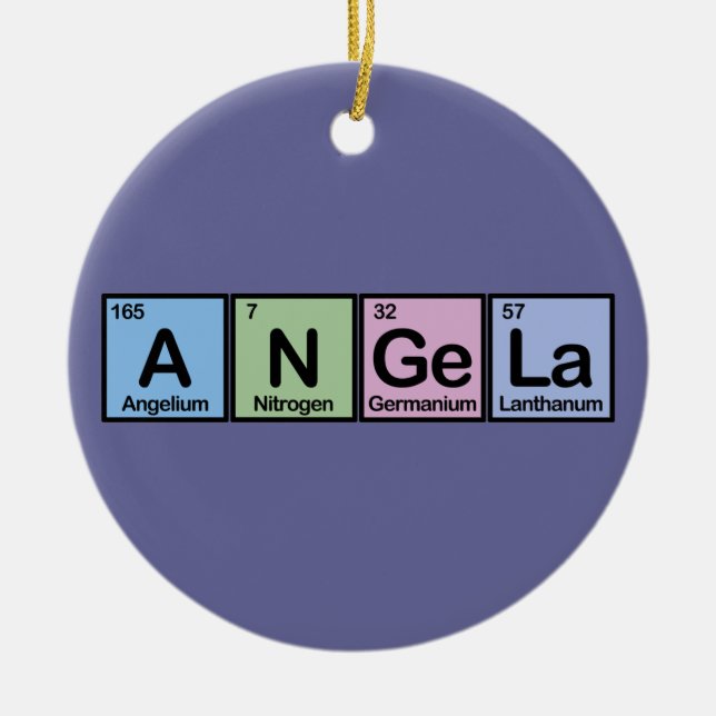 Angela made of Elements Ceramic Tree Decoration (Front)