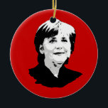 Angela Merkel Ceramic Tree Decoration<br><div class="desc">PoliticalT-shirts.com: Browse the full spectrum of political gifts and apparel. Political bumper stickers,  hoodies,  buttons,  magnets,  mugs,  posters,  and more. Choose Republican,  Democrat,  Liberal,  or Conservative Humour Tees,  and 2010 Campaign Gear & 2012 Campaign Gear.</div>