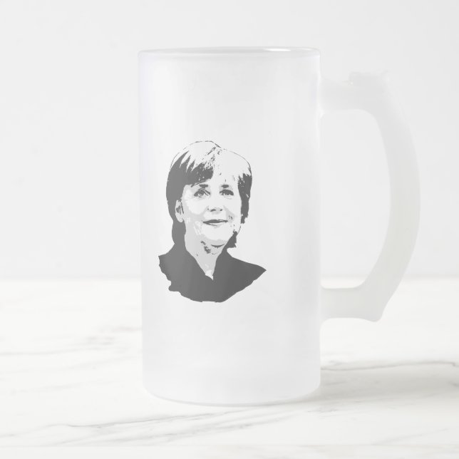 Angela Merkel Frosted Glass Beer Mug (Right)