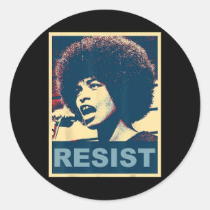 Angela - Resist - Davis 2 Classic Round Sticker