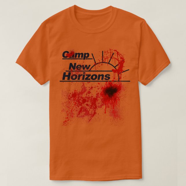 Angelas Camp New Horizons Sleepaway Camp T-Shirt (Design Front)
