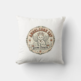 Angelcore Cat Angelcore Cat Vintage Vector Art Shi Cushion