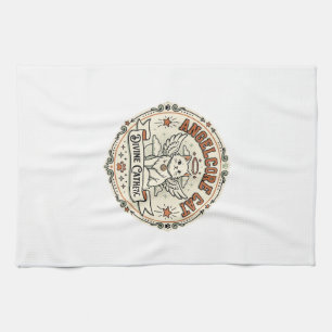 Angelcore Cat Angelcore Cat Vintage Vector Art Shi Tea Towel