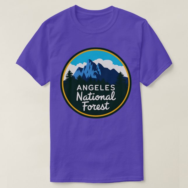 Angeles National Forest Round Emblem TShirt (Design Front)
