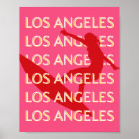 Angeles Travel Art, California, Travel Art, Pink