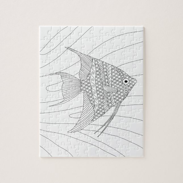 Angelfish Adult Colouring Puzzle (Vertical)