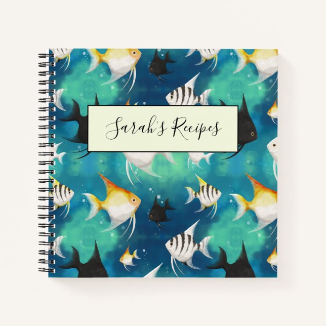 Angelfish Aquarium Pattern Notebook (Front)