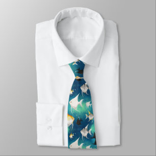 Angelfish Aquarium Pattern Tie