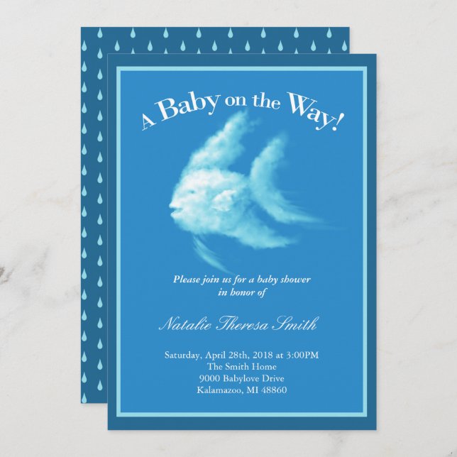 Angelfish Baby Shower Invitation (Front/Back)