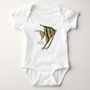 Angelfish cartoon illustration baby bodysuit