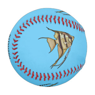 Angelfish cartoon illustration baseball