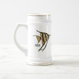 Angelfish cartoon illustration beer stein