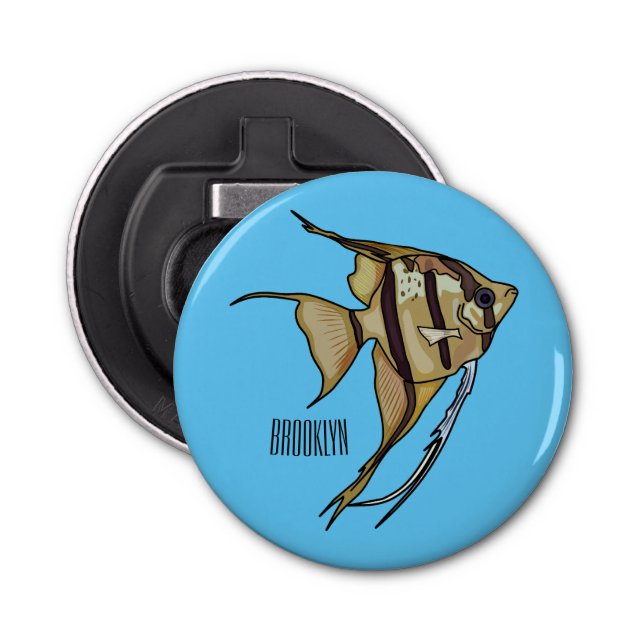 Angelfish cartoon illustration bottle opener (Front)