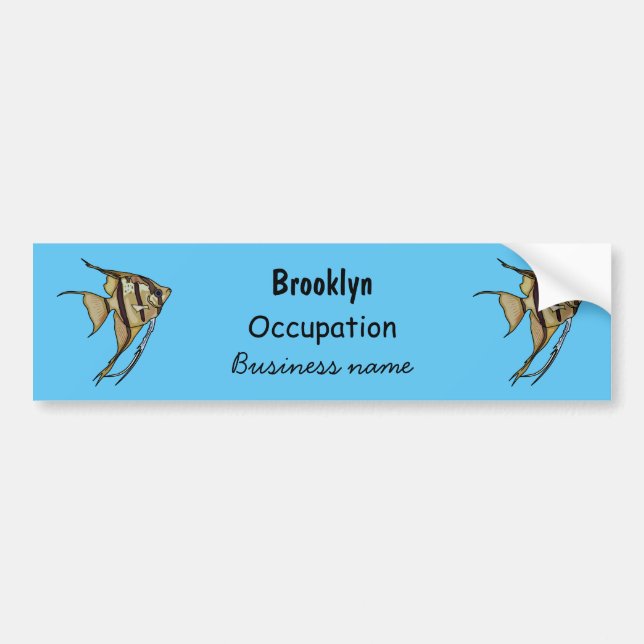 Angelfish cartoon illustration bumper sticker (Front)