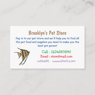 Angelfish cartoon illustration business card