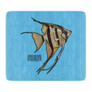 Angelfish cartoon illustration cutting board