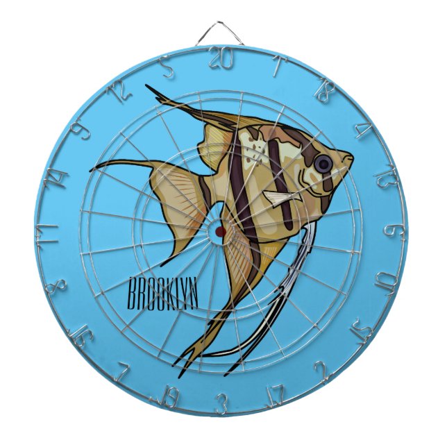 Angelfish cartoon illustration dartboard (Front)