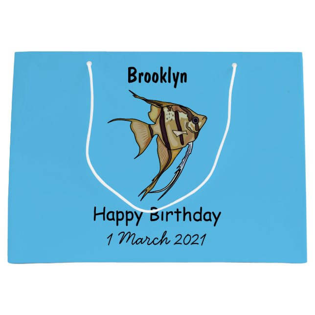 Angelfish cartoon illustration large gift bag (Front)