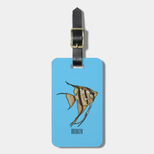 Angelfish cartoon illustration luggage tag