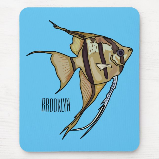 Angelfish cartoon illustration mouse pad (Front)