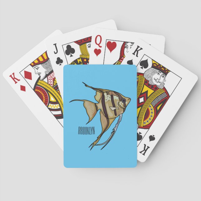 Angelfish cartoon illustration playing cards (Back)