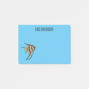 Angelfish cartoon illustration post-it notes