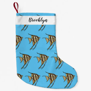 Angelfish cartoon illustration small christmas stocking