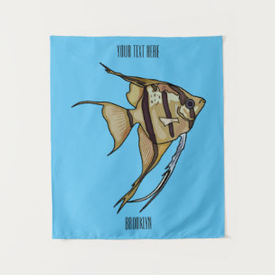 Angelfish cartoon illustration tapestry