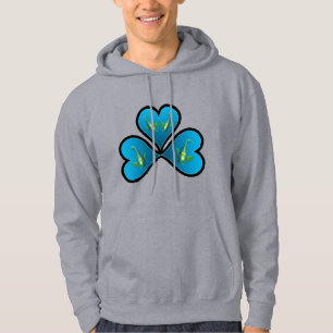 Angelfish Twins - 3 Black-bordered Blue Hearts    Hoodie