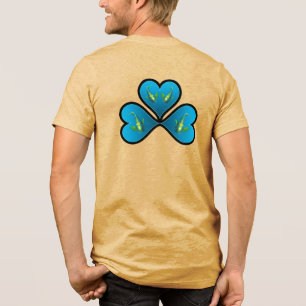 Angelfish Twins - 3 Black-bordered Blue Hearts Tri-Blend Shirt