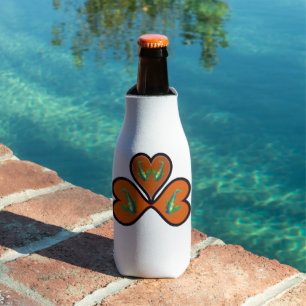 Angelfish Twins - 3 Black-bordered Red Hearts    Bottle Cooler