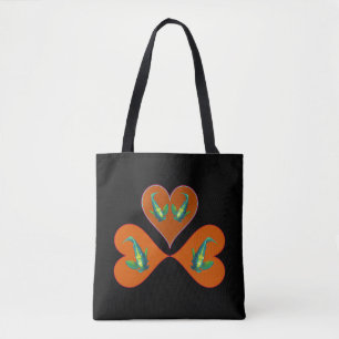 Angelfish Twins - Three Red Heart Illustration    Tote Bag