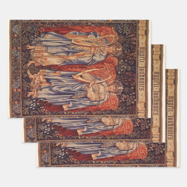Angeli Laudantes by Sir Edward Coley Burne Jones Wrapping Paper Sheet (Set)