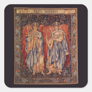 Angeli Laudantes (Praising Angels) by Burne Jones Square Sticker