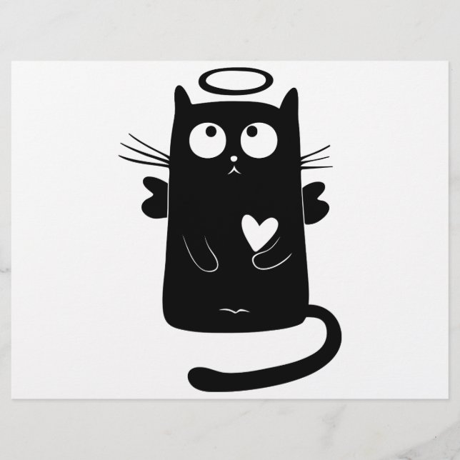 Angelic black cat cartoon (Front)