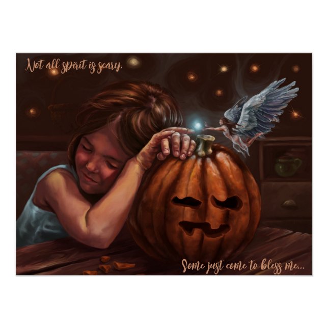Angelic blessing halloween  cute art poster (Front)