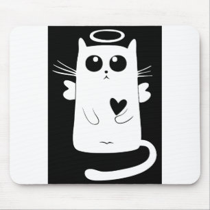 Angelic Cat Feline Halo Heart Kitten Love 1 Mouse Pad