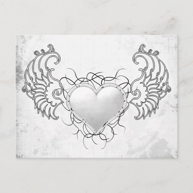 Angelic Crystal White heart Postcard (Front)