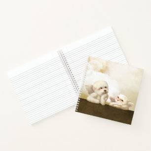 Angelic Dog and Cat on Cloud Notebook